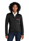 Ladies Black Heather Full Zip Fleece Jacket with Embroidered PA Logo